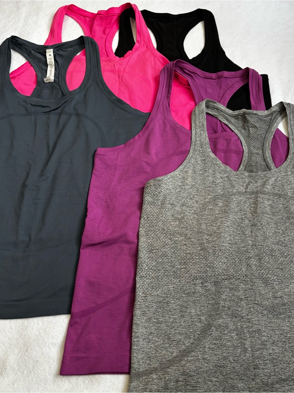lululemon athletica Racerback Tank Top Set — Gray, Hot Pink, Purple, Black - Picture 2 of 9